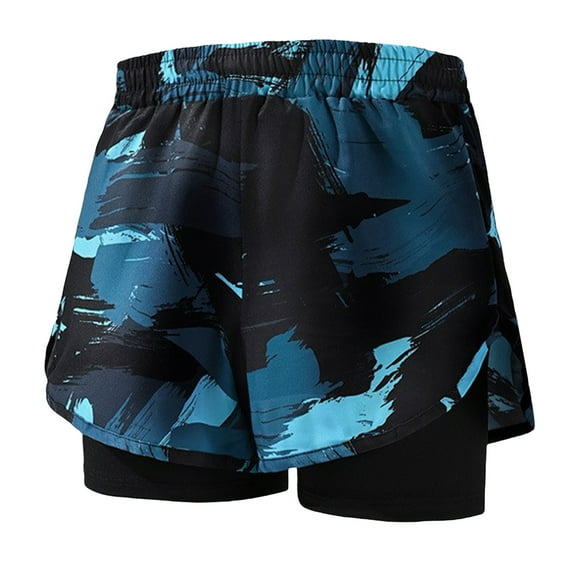 CYiJun George Mens Swim Trunks with Compression Liner 5" Stretch Beach Shorts Quick Dry with Pockets No-Chafing Board Shorts