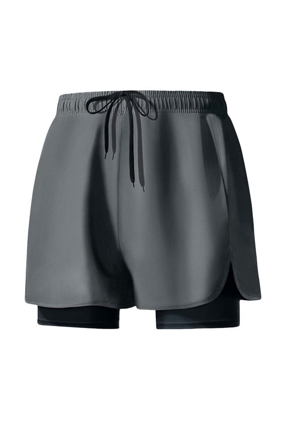 Mens Swimsuit Trunks Quick-Dry Swim Shorts with Compression Liner and Pockets