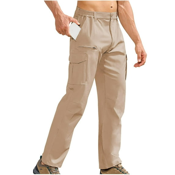 CYiJun Pants for Men ,Mens Lightweight Hiking Travel Pants Breathable Athletic Fishing Active Pants Zipper Pockets