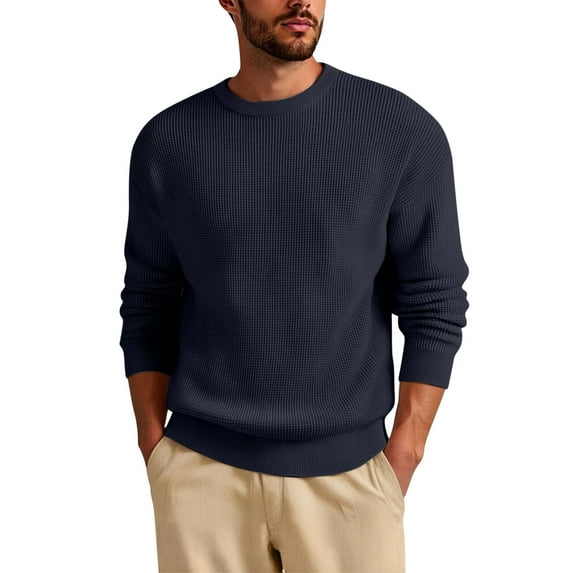 CYiJun George Sweaters for Men Soft Classic Textured Knit Neck Pullover Business Casual Knit Sweater,Sizes S-3XL