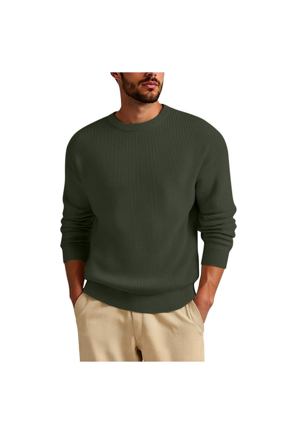 George Sweaters for Men Soft Classic Textured Knit Neck Pullover Business Casual Knit Sweater,Sizes S-3XL