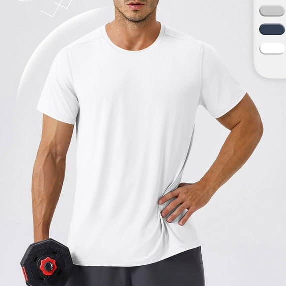 CYiJun George T Shirts for Man UPF 50+ Short Sleeve Dry Fit Workout T-Shirts Gym Running Activewear Tee Summer Tops