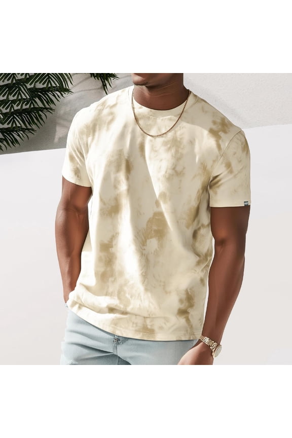 George Tie dye T Shirt for Men Summer Casual Cotton Crew Neck Short Sleeve Graphic Tee