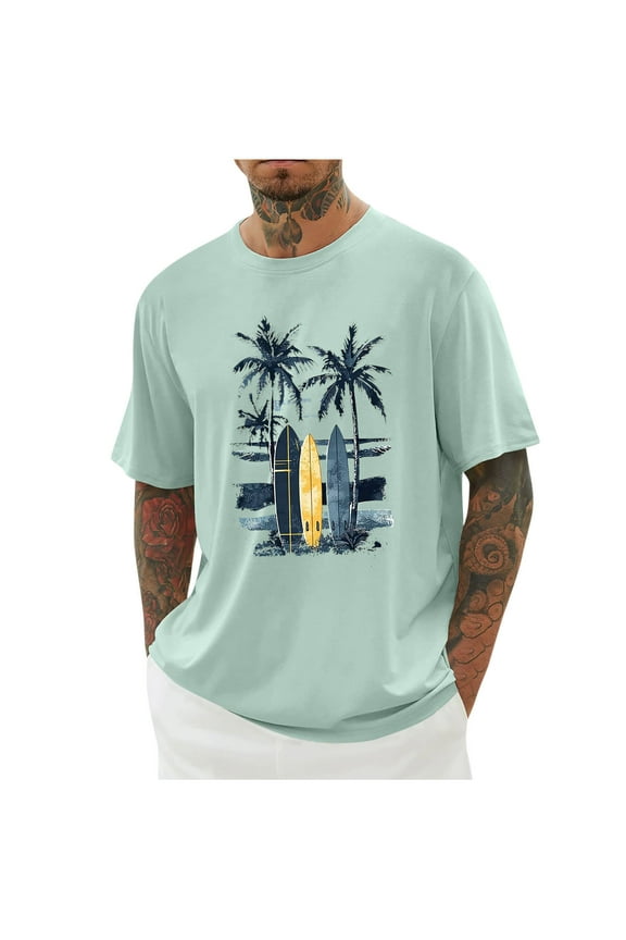 Graphic T Shirts for Men Summer Casual Beach Vacation Graphic Tee,Sizes S - 5XL