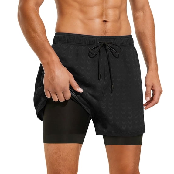CYiJun Men's Athletic Shorts with Compression Liner Lightweight Gym Workout Running Quick Dry Shorts