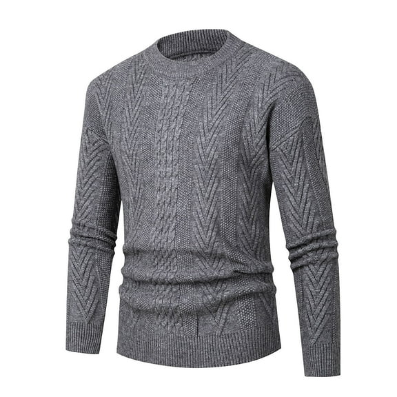 CYiJun Men's Cable Knit Pullover Sweater Casual Crewneck Long Sleeve Fisherman Knitted Sweaters,Sizes M-3XL