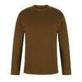 thumbnail image 1 of CYiJun Men's Cotton Long Sleeve Shirts Crewneck Basic Tee Fall Moisture Wicking Casual T Shirts,Brown XL, 1 of 6
