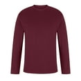 thumbnail image 1 of CYiJun Men's Cotton Long Sleeve Shirts Crewneck Basic Tee Fall Moisture Wicking Casual T Shirts,Wine 2XL, 1 of 5
