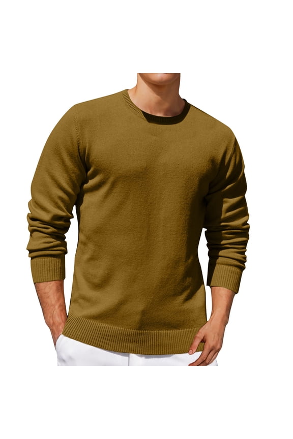 Men's Crewneck Sweater Soft Casual Sweaters for Men Classic Pullover Sweaters with Ribbing Edge,Sizes S-3XL