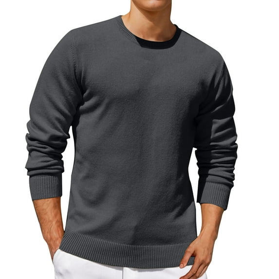CYiJun Men's Crewneck Sweater Soft Casual Sweaters for Men Classic Pullover Sweaters with Ribbing Edge,Sizes S-3XL