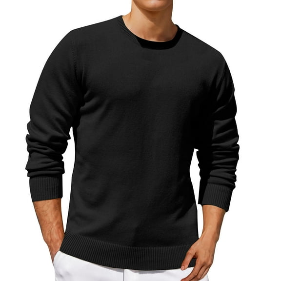 CYiJun Men's Crewneck Sweater Soft Casual Sweaters for Men Classic Pullover Sweaters with Ribbing Edge,Sizes S-3XL