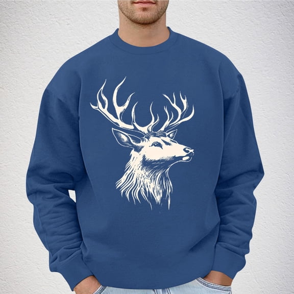 CYiJun Men's Fleece Crewneck Sweatshirt Lightweight Loose fit Soft Basic Pullover Sweatshirt,Size 2XL