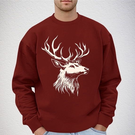 CYiJun Men's Fleece Crewneck Sweatshirt Lightweight Loose fit Soft Basic Pullover Sweatshirt,Size 2XL