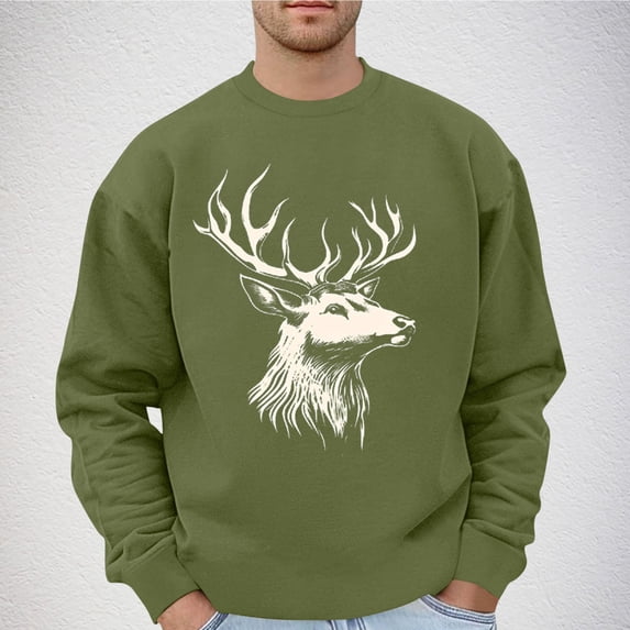 CYiJun Men's Fleece Crewneck Sweatshirt Lightweight Loose fit Soft Basic Pullover Sweatshirt,Size L