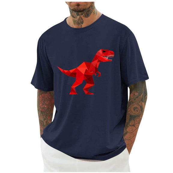 CYiJun Men's Graphic T Shirt Summer Casual Cotton Crew Neck Short Sleeve Printed Tee