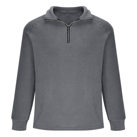 CYiJun Men's Quarter Zip Fleece Sweatshirt Fall Winter Long Sleeve Thermal Half Zip Pullover Tops,Size L