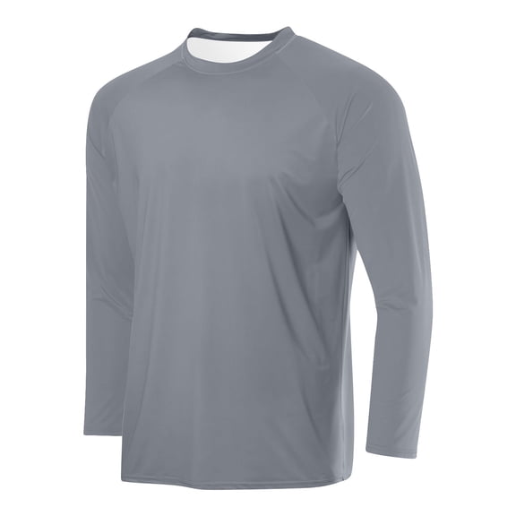 CYiJun Men's Quick Dry Long Sleeve Shirts UPF 50+ UV Sun Protection Tee Casual Workout Moisture Wicking T Shirt,Gray 3XL
