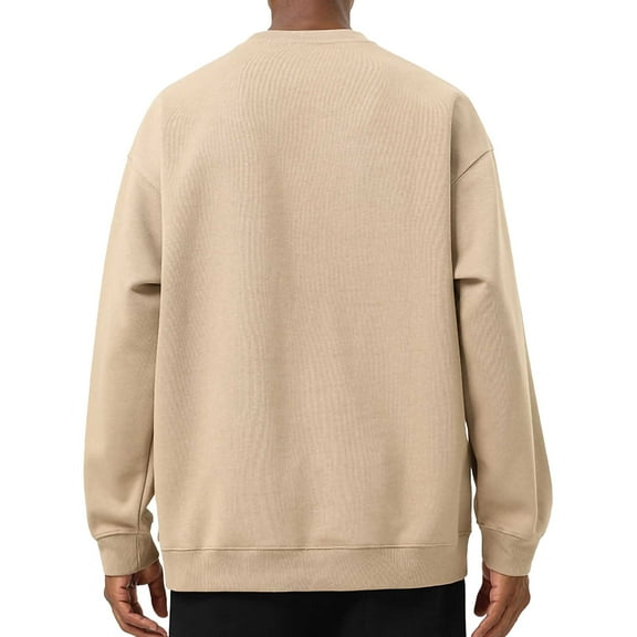CYiJun Men's Sweatshirts Soft Long Sleeve Crewneck Sweatshirt Lightweigt Fleece Sweat Shirt Breathable Pullover Sweater,Size 3XL