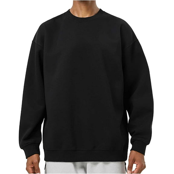 CYiJun Men's Sweatshirts Soft Long Sleeve Crewneck Sweatshirt Lightweigt Fleece Sweat Shirt Breathable Pullover Sweater,Size 3XL