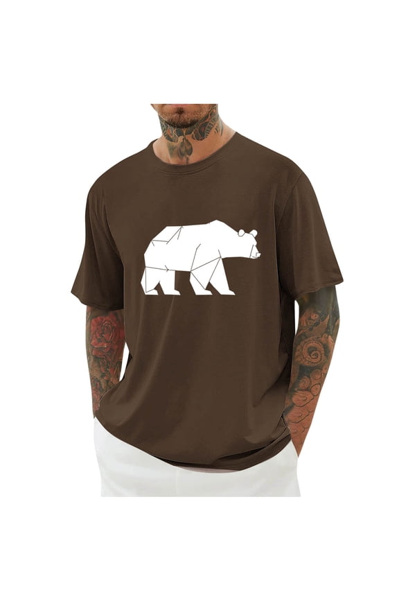 Men's and Big Men's Graphic Tee Summer Cotton T-Shirt,Sizes M-4XL
