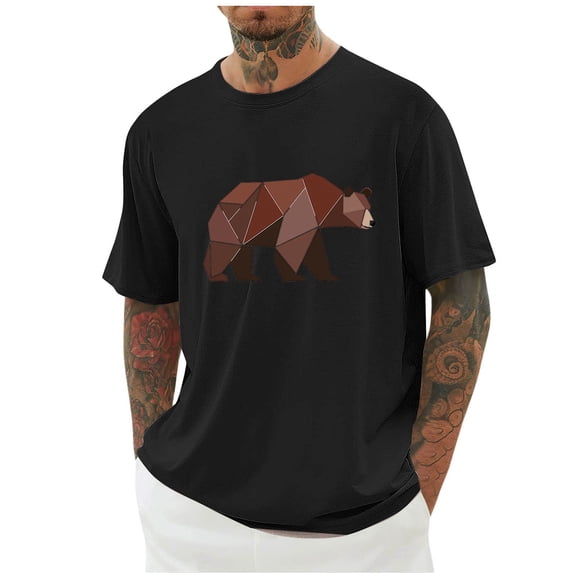 CYiJun Men's and Big Men's Graphic Tee Summer Cotton T-Shirt,Sizes M-4XL