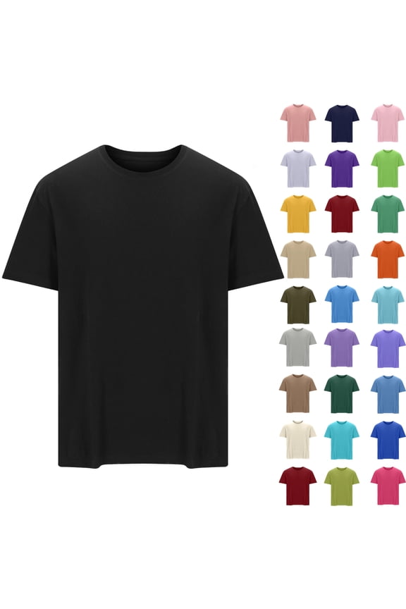 Men's and Big Men's T Shirt,Lightweight Short Sleeved Crew Neck Cotton Tees