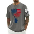 thumbnail image 1 of CYiJun Mens American Flag Shirts Patriotic Short Sleeve Tops USA 4th of July Cotton T Shirts, 1 of 5