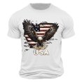 thumbnail image 1 of CYiJun Mens American USA Flag Patriotic T Shirts 4th of July Shirts US Eagle Flag Soft Summer Short Sleeve Shirt for Men, 1 of 5