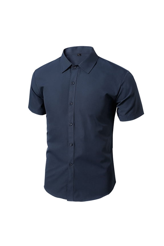 Mens Dress Shirts Short Sleeve Performance 4-Way Stretch Wrinkle Free Casual Button Down Shirt