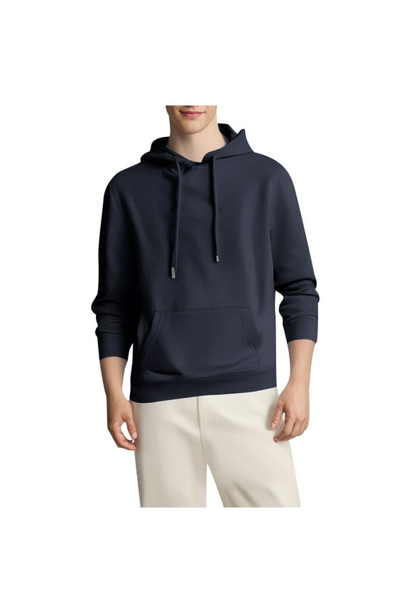 Mens Fleece Hoodies Casaul Long Sleeve Drawstring Pullover Sweatshirt,Sizes S-4XL