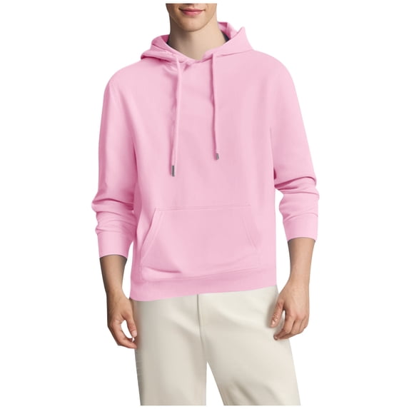 CYiJun Mens Fleece Hoodies Casaul Long Sleeve Drawstring Pullover Sweatshirt,Sizes S-4XL