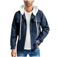 thumbnail image 1 of CYiJun Mens Hoodie Jackets Winter Casual Button Down Warm Jackets Long Sleeve Stylish Hooded Coat with Pocket, 1 of 8