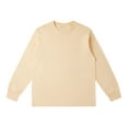 thumbnail image 1 of CYiJun Mens Long Sleeve Shirts Casual Cotton Crew Neck T Shirt Solid Lightweight Basic Tee,Beige L, 1 of 3