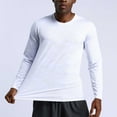 thumbnail image 1 of CYiJun Mens Long Sleeve Shirts Lightweight Dry Fit Casual Workout Tees Running Athletic Comfortable T-Shirts,White 3XL, 1 of 6
