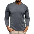 thumbnail image 1 of CYiJun Mens Long Sleeve T Shirts Casual Waffle Weave Crew Neck Basic Tee Fall Soft Classic Fit T-Shirts,Dark Gray XL, 1 of 6