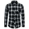 thumbnail image 1 of CYiJun Mens Plaid Button Down Shirt Long Sleeve Wrinkle Free Dress Shirts Casual Regular Fit Flannel Shirt with Pocket,Black M, 1 of 5