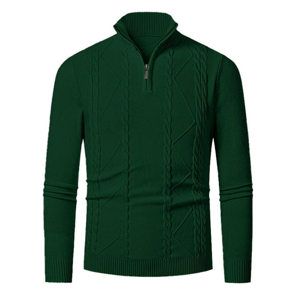 CYiJun Mens Quarter Zip Pullover Sweater Classic Turtleneck Raglan Long Sleeve Sweaters,Sizes M-3XL