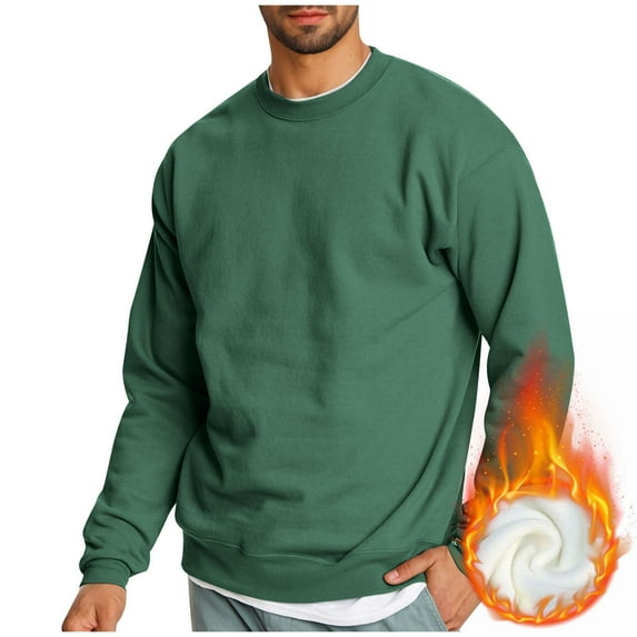 CYiJun Mens Sweatshirt Heavyweight Warm Fleece Sweatshirt Crewneck Pullover for Men,Size XL