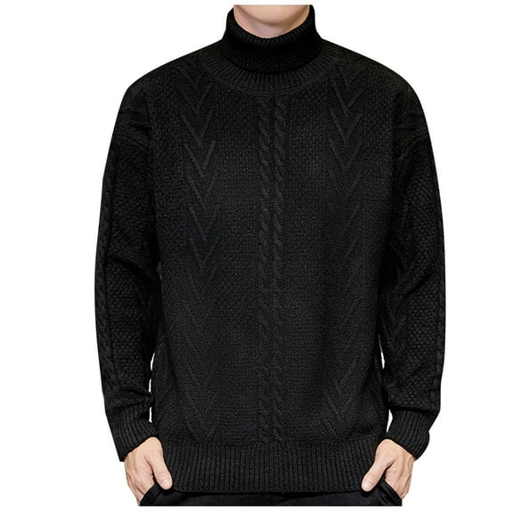 CYiJun Mens Turtleneck Sweaters Fall Winter Casual Long Sleeve Soft Cable Knit Pullover Sweaters,Sizes M-3XL