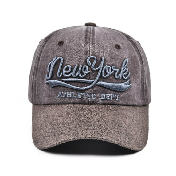 New York Alphabet Embroidery Baseball Cap – Adjustable Washed Hat for Men Womens