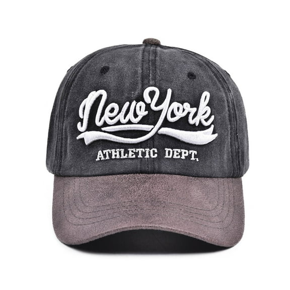 New York Alphabet Embroidery Baseball Cap – Adjustable Washed Hat for Men Womens