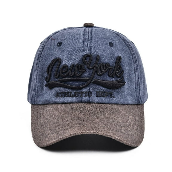 New York Alphabet Embroidery Baseball Cap – Adjustable Washed Hat for Men Womens