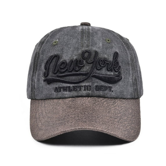 New York Alphabet Embroidery Baseball Cap – Adjustable Washed Hat for Men Womens