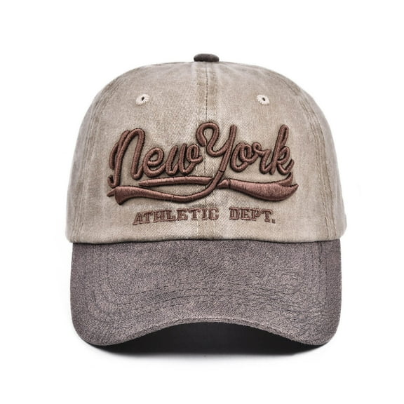 New York Alphabet Embroidery Baseball Cap – Adjustable Washed Hat for Men Womens