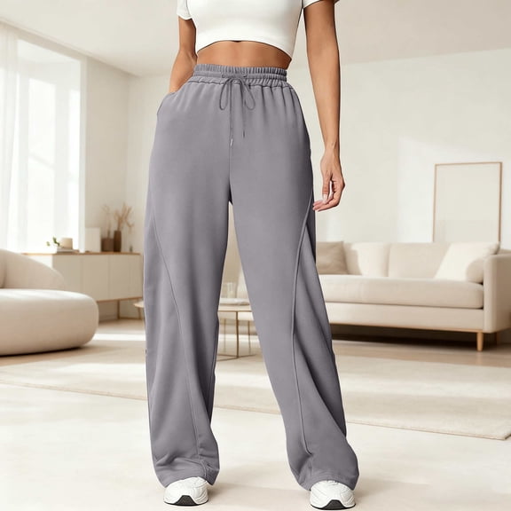 CYiJun Wide Leg Pants for Women Work Business Casual High Waisted Dressy Pants Flowy Trousers