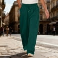 thumbnail image 1 of CYiJun Womens Flowy Pants Drawstring Waist Wide Leg Palazzo Beach Pants Loose Fit with Pockets, 1 of 9