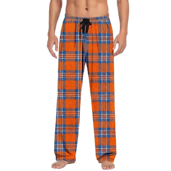 CYiJun Plaid Pajama Pants for Men Lightweight Elastic Waist Drawstring Soft Flannel Sleep Lounge Pants