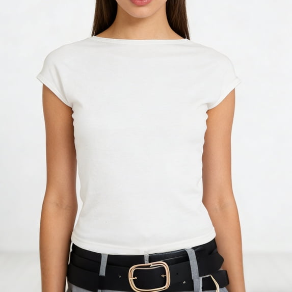 CYiJun Tank Tops for Women Summer Trendy Cap Sleeve Slim Fitted Backless Sleeveless Casual Tops