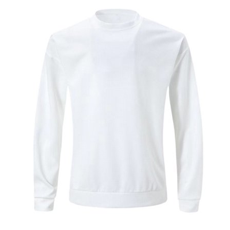 CYiJun Waffle Weave Long Sleeve Shirts for Men Fall Cotton Casual T Shirts Breathable Comfort Basic Tee Shirts,White 2XL