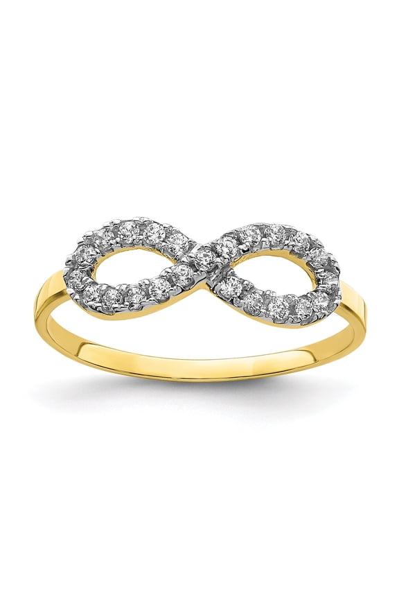 CZ 10k Yellow Gold Infinity Ring